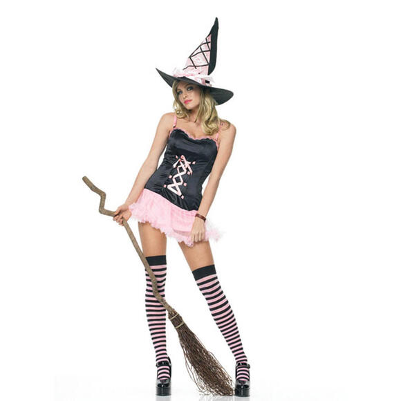 LEG AVENUE Y2K 3 Pc Sexy Pinky Witch Costume NEW - Picture 1 of 4